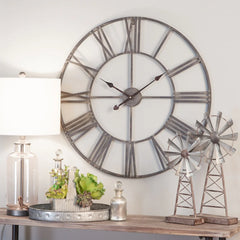 Modern Round Metal Wall Clock, Decorative Circular Hanging Clock for Living Room, Bedroom and Office