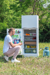 SMETA Nevera Gas con Congelador, 265L (203L+62L), 220V, Refrigerador Congelador Combinado, Refrigerador Camping Gas para Autocaravana, Garaje,