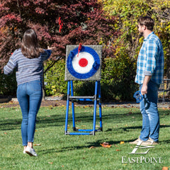 Deluxe Steel Frame Axe Throw Target Game Set – 8 Foam Axes, Indoor/Outdoor Use
