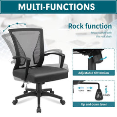 Ergonomic Mesh Office Chair with Lumbar Support, Breathable Computer Desk Chair