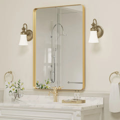 Wall Mirror Vanity Mirror, Bathroom Mirror with Rounded Corners, 1 Piece