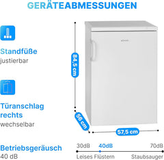 Bomann Gefrierschrank 85L Nutzinhalt, Gefrierschrank klein mit 3 Schubladen, wechselbarer Türanschlag, Freezer mit 4 Sterne-Kennzeichnung, leise &