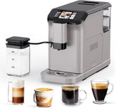 Full Automatic Espresso Machine with Built-In Grinder & Milk Frother - FTF Touchscreen Coffee Maker for Latte/Cappuccino, 20 Bar Pressur & 1.5L...