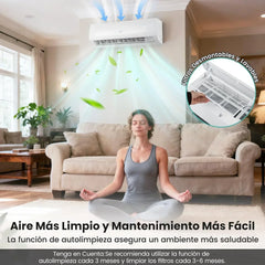 COSTWAY Aire Acondicionado Split, 2,6 kW, Aire Acondicionado con Calefacción con Bomba de Calor,Refrigerante: R32, Calefactor y Refrigerador con Kit