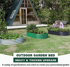 2Pcs Galvanized Raised Garden Bed Kit, 10×4×1ft Galvanized Planter Raised Garden Boxes Outdoor, Oval Large Metal Raised Garden Beds for Vegetables…………