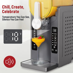 Slushie Machine for Home, No-Ice Frozen Drink Maker, Real-Time Temperature Display, Auto-Cleaning, 6 Preset Modes, Frozen Margaritas, Cocktails, Frappes, Smoothies, Milkshakes