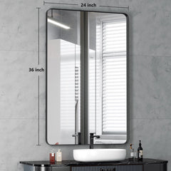 Wall Mirror Vanity Mirror, Bathroom Mirror with Rounded Corners, 1 Piece