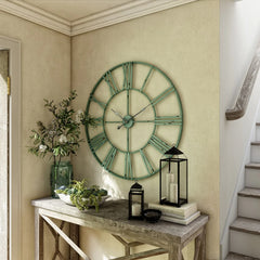 Modern Round Metal Wall Clock, Decorative Circular Hanging Clock for Living Room, Bedroom and Office
