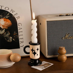 Modern Ceramic Decorative Vase and Candle Holder Set for Tabletop Home Decor
