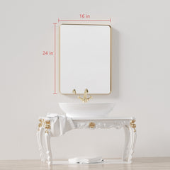 Wall Mirror Vanity Mirror, Bathroom Mirror with Rounded Corners, 1 Piece
