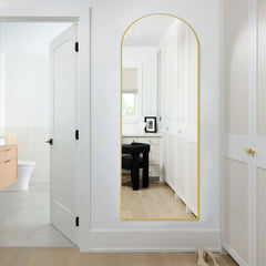 64x21 Full Length Floor Mirror, Large Full Body Aluminum Alloy Frame Standing Mirror with Stand and Wall Mount Option