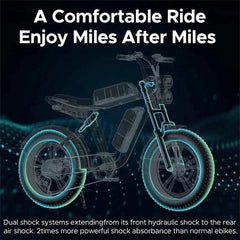 AKEZ Electric Bike for Adults - 1000W 28mph Moped Ebike with 48V 13A Removable Battery, Up to 94 Miles All Terrain Off Road E-Bike with 20*4.0" Fat Tire,Full Suspension,7-Speed UL Certified