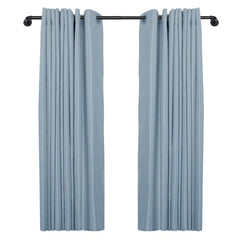 1 Inch Industrial Curtain Rods for Windows, Blackout Wrap-Around Rods, Rustic Matte Black