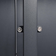 ESTEXO Mülltonnenbox Mülltonnenverkleidung mit Deckel Aufbewahrungsbox Müllbox Anthrazit mit Holzdekor (2 Türen)