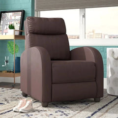 PU Leather Recliner Chair, Single Living Room Sofa Lounge Chair with Reclining Function