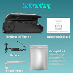 (2026 Neu) PC10 Poolroboter, Poolsauger Akku Kabelloser, Poolroboter Boden und Wand, Wasserlinie, 18927 LPH, Intelligenten Navigation, Wandklettern,