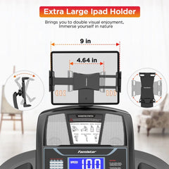 Famistar Folding Treadmill for Home with 15 Levels Auto Incline, 300LB Capcity, 10MPH Fast Speed Controls