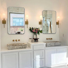 Wall Mirror Vanity Mirror, Bathroom Mirror with Rounded Corners, 1 Piece