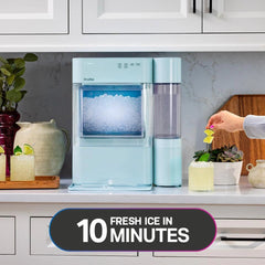 Countertop Nugget Ice Maker with 1-Gallon Water Tank, Makes 38 lbs of Pellet Ice in 24 Hours, WiFi Smart Connectivity, Includes Ice Scoop, Stainless Steel
