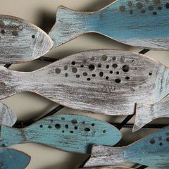 Modern Coastal Metal Wall Art, Decorative Fish Wall Sculpture for Living Room, Bedroom and Home Decoration