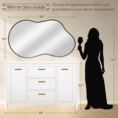 Asymmetrical Irregular Wall Mirror, Modern Decorative Accent Mirror for Living Room, Bedroom and Entryway