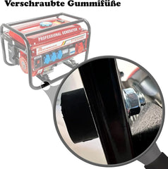 Generador de corriente con gasolina | Accesorios incluidos | Grupo electrógeno silencioso | 5 enchufes 3 x 230 V / 1 x 400 V / 1 x 12 V | 6,5 CV