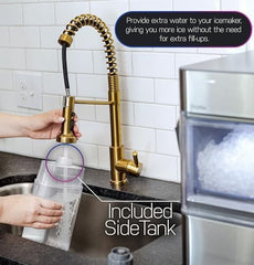 Countertop Nugget Ice Maker with 1-Gallon Water Tank, Makes 38 lbs of Pellet Ice in 24 Hours, WiFi Smart Connectivity, Includes Ice Scoop, Stainless Steel