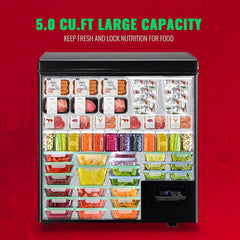 5.0 Cu. Ft. Chest Freezer with 2 Removable Stainless Steel Baskets, Electronic Control, 41°F to -15°F, Black