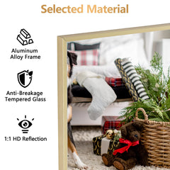 64x21 Full Length Floor Mirror, Large Full Body Aluminum Alloy Frame Standing Mirror with Stand and Wall Mount Option