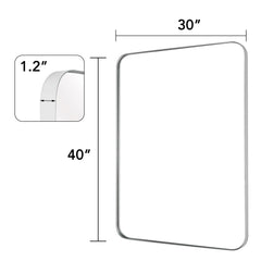 Wall Mirror Vanity Mirror, Bathroom Mirror with Rounded Corners, 1 Piece