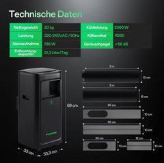 VIVOSUN Smart Klimaanlage, 7000 BTU, 4-in-1 Funktion mit Temperatur- & Feuchtigkeitssensor, Intelligente Fernbedienung, Ideal für Growzelte und
