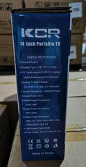 KCR Televisión, TV de 12 V con sintonizador digital DVB-T2, HDMI, USB, control remoto, portátil para dormitorio, cocina, caravana, 14 pulgadas, color