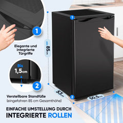 Stillstern Gefrierschrank C (73L) 4-Sterne-Gefrierfach -18°C ger. Energiever. Mini Freezer mit 3 Fächer, stufenlos reg. Temp., kleine Tiefkühltruhe,