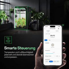 VIVOSUN Smart Klimaanlage, 7000 BTU, 4-in-1 Funktion mit Temperatur- & Feuchtigkeitssensor, Intelligente Fernbedienung, Ideal für Growzelte und