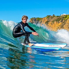 8ft Soft Top Foam Surfboard – EPS Core with 3 Stringers, Wax-Free Longboard, 200lb Capacity