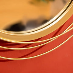 Modern Gold Metal Wall Art with Mirror, Decorative Hanging Wall Sculpture for Living Room, Bedroom and Dining Room