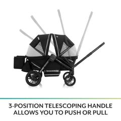 2-in-1 All-Terrain Baby Stroller Wagon with Canopy and Storage - Gray