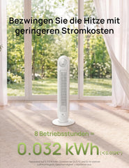 Dreo Smart 20dB Leiser Turmventilator, 10 m Wurfweite 4 Geschwindigstufen 4 Modi 8 Std. Timer 90° oszillierende Ventilator mit Kühlung WLAN &