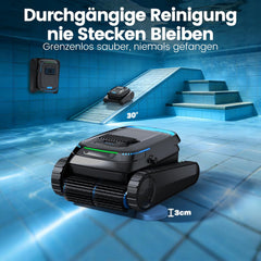 (2026 Neu) Poolroboter, Akku Poolsauger Kabelloser, PC10 Poolroboter Boden und Wand Wasserlinie, 18927 LPH Saugkraft, Intelligenten Navigation,