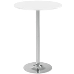 Round Bistro Pub Table, Bar Height Cocktail Table with Metal Base and MDF Top, 23.8 Inch
