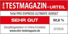 Tefal Dampfbügelstation Pro Express Ultimate, 7,7 Bar, 155 g/Min. Kontinuierlicher Dampf, 500 g/Min. Extra-Dampfstoß, 2600 Watt, Kalk-Kollektor,
