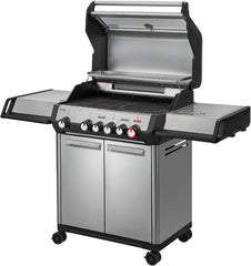 Enders Gasgrill Monroe Pro 4 SIKR Turbo, 4-Brenner, mit Kocher und Infrarot-Heckbrenner, PanoVision Sichtfenster, Gussrost, Aluguss Grill, 800 °C