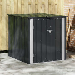 vidaXL Gartenlagerbox Schwarz 101,5 x 107 x 100 cm Stahl, Stylischer, rechteckiger Tisch für jeden Essbereich, pflegeleicht, Elegantes Design, vielseitig einsetzbar - EIN echtes Zuhause!