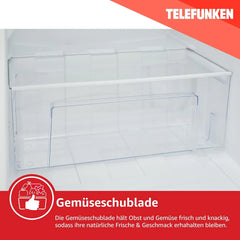 TELEFUNKEN Kühlschrank ohne Gefrierfach freistehend | Standkühlschrank mit 135 Liter Nutzinhalt | Kühlschrank klein mit Gemüsefach |