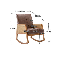 Upholstered Tall Back Rocking Chair, Smooth Gliding Accent Armchair for Comfortable Living Room Seating