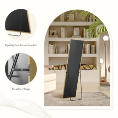 Full Length Mirror with Stand, Aluminum Alloy Frame Full Body Floor Mirror for Bedroom and Cloakroom