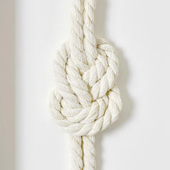 3-Piece Framed Nautical Knots Wall Decor Set, Natural Finish Coastal Wall Art