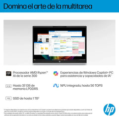 HP OmniBook 5 16′′ OLED, Ordenador portátil (Procesador AMD Ryzen AI 7 350, 32GB RAM, 1TB SSD, Gráficos AMD Radeon 860M, Windows 11 Home) Azul -
