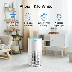Afloia Air Purifiers for Home Large Room Up to 1076 Ft虏, H13 True HEPA Air Purifiers for Bedroom