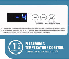 5.0 Cu. Ft. Chest Freezer with 2 Removable Stainless Steel Baskets, Electronic Control, 41°F to -15°F, Black